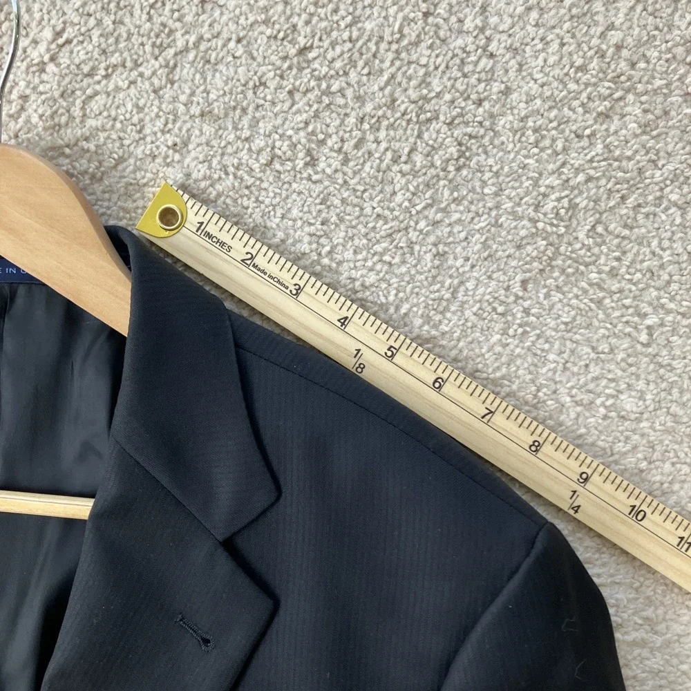 Loro Piana Joseph Abboud Men's Sport Coat Blazer 2 Button Black Wool 46 Made USA